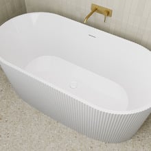 Avalon 1500mm Acrylic Fluted Freestanding Bath with Overflow